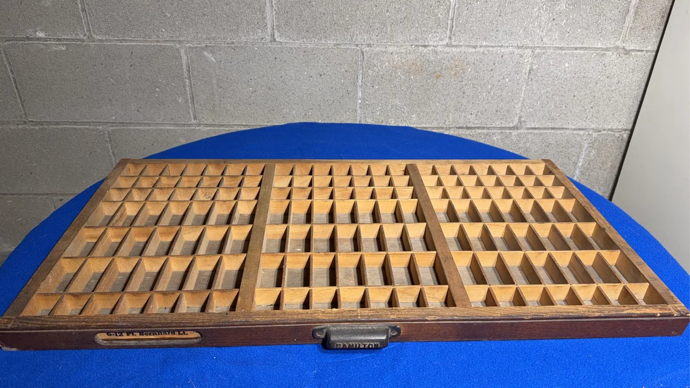 Hamilton Wood Letterpress Type Case - 6-12 Pt. Bernhard Lt.