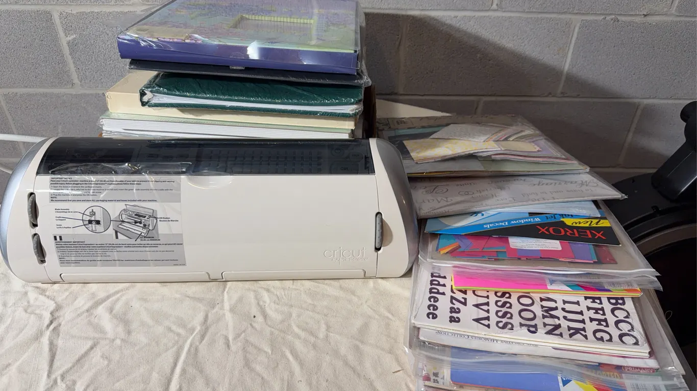Cricut Expression Die-Cutting Machine with Scrapbooking Supplies Lot