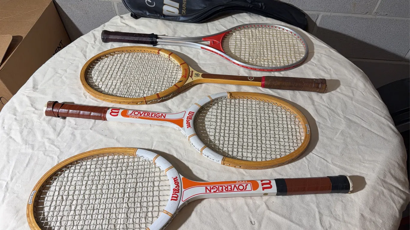 Vintage Tennis Racket Lot - Wilson, Bancroft, HEAD with Prince Case