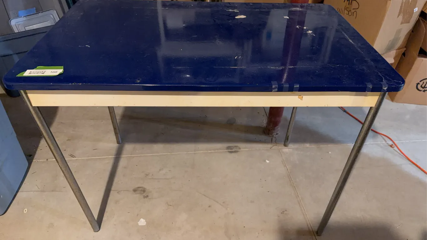 Blue Enamel-Top Table