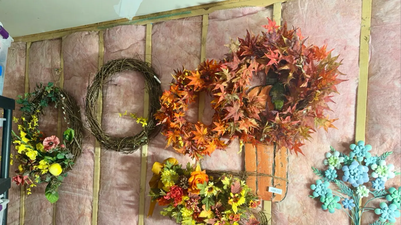 Fall Decor Lot: Wreaths, Floral Picks and Wreath Forms