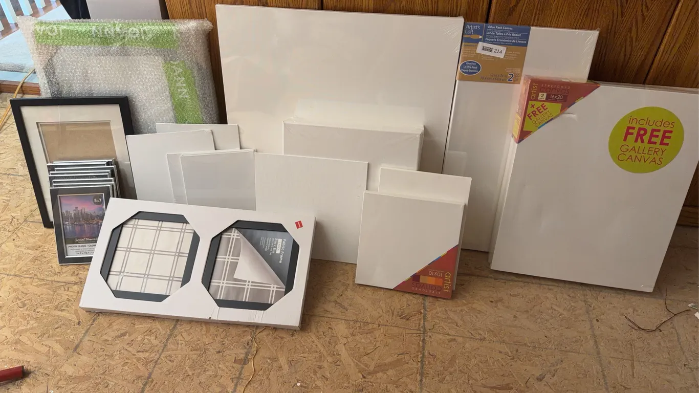 Artist Canvas and Picture Frame Lot