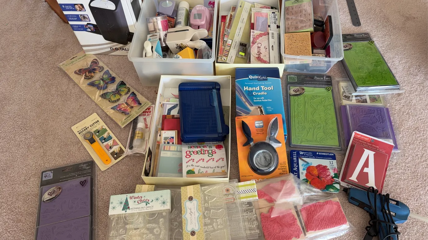 Large Scrapbooking and Craft Supply Lot - Die Cutter, Stamps, Punches