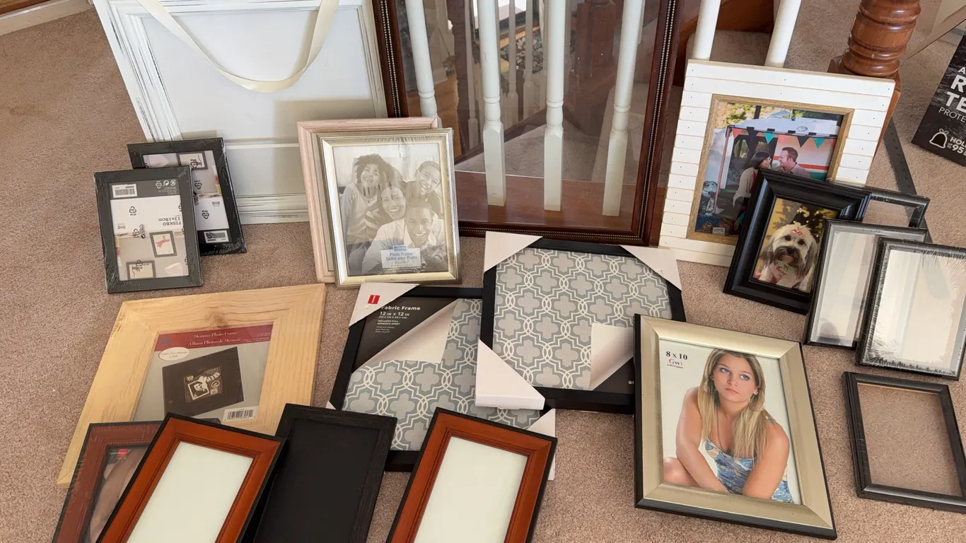 Large Lot of Picture Frames and Wall Mirror