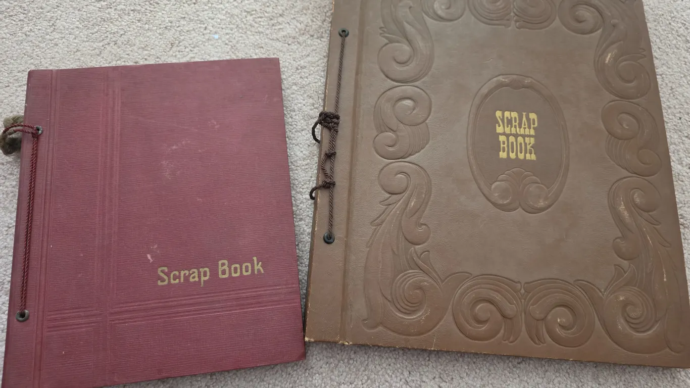 Vintage Scrap Books with Pasted Magazine Art Prints
