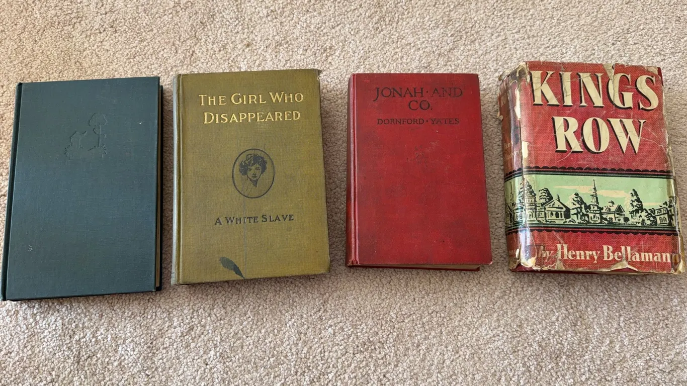 Vintage Hardcover Novel Lot: Mrs. Mike, Kings Row, Jonah and Co (4 Books)