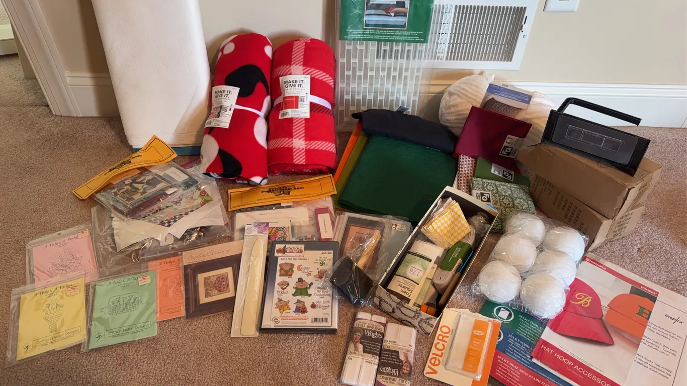 Large Sewing, Quilting and Cross-Stitch Craft Supply Lot