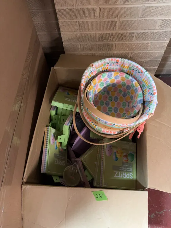 Easter baskets and egg coloring
