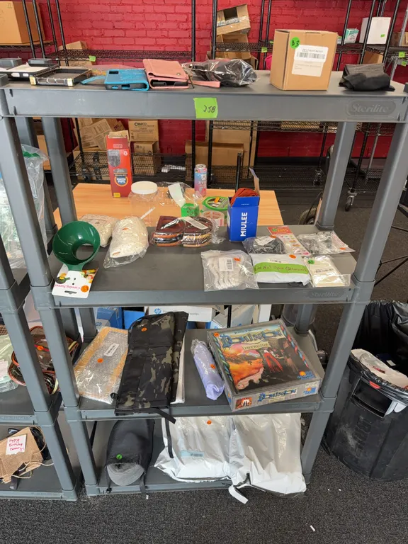 Shelving with contents