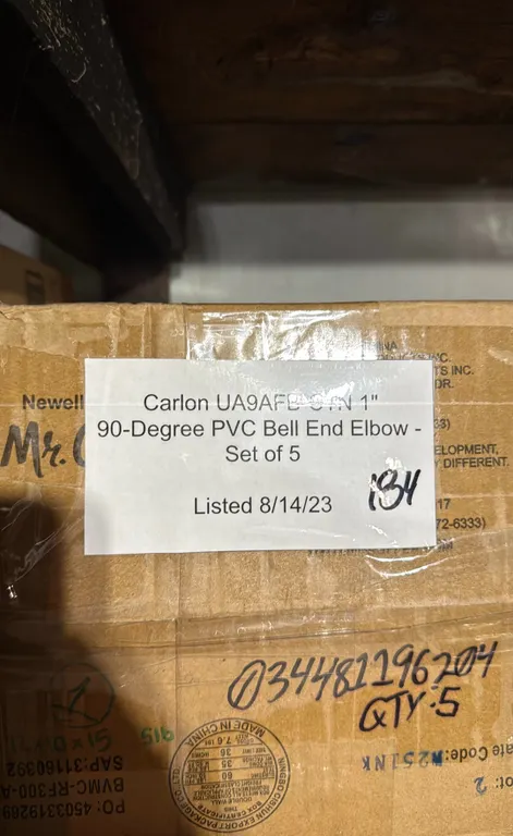 Carlon 90-Degree PVC Bell End Elbow - Set of 5