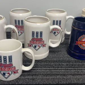 Collection of 8 Vintage Cleveland Indians Large Mugs