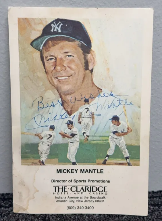 Mickey Mantle Autographed Promotional Card