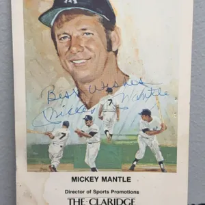 Mickey Mantle Autographed Promotional Card
