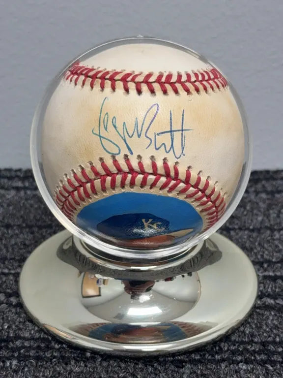 George Brett Autographed Hand Painted Rawlings American League Baseball