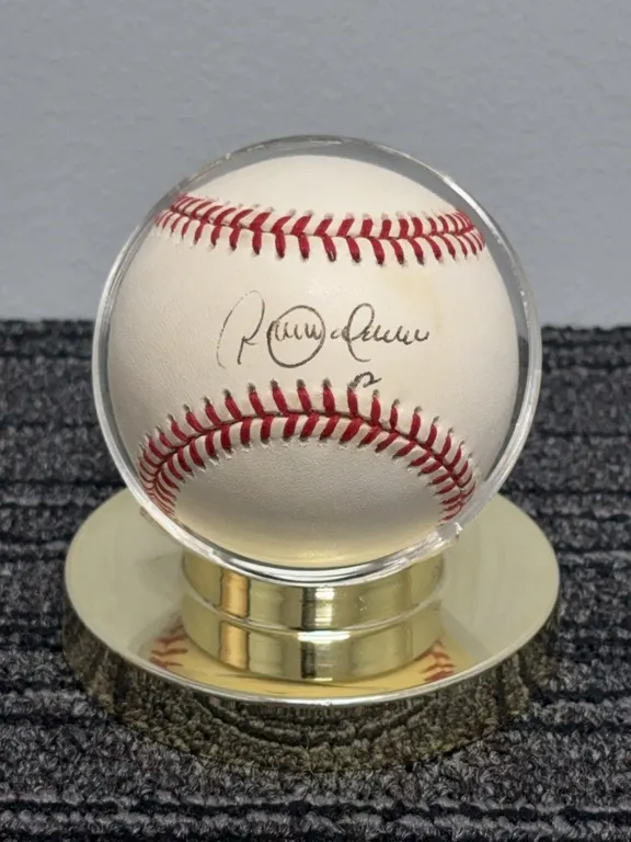 Robert Alomar Autographed Rawlings Amercian League Baseball w/ Ball Holder