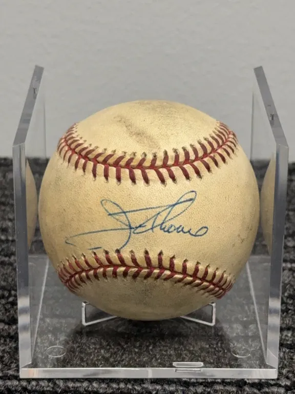 Jim Thome Autographed Game Used Rawlings Major League Baseball w/ Ball Holder