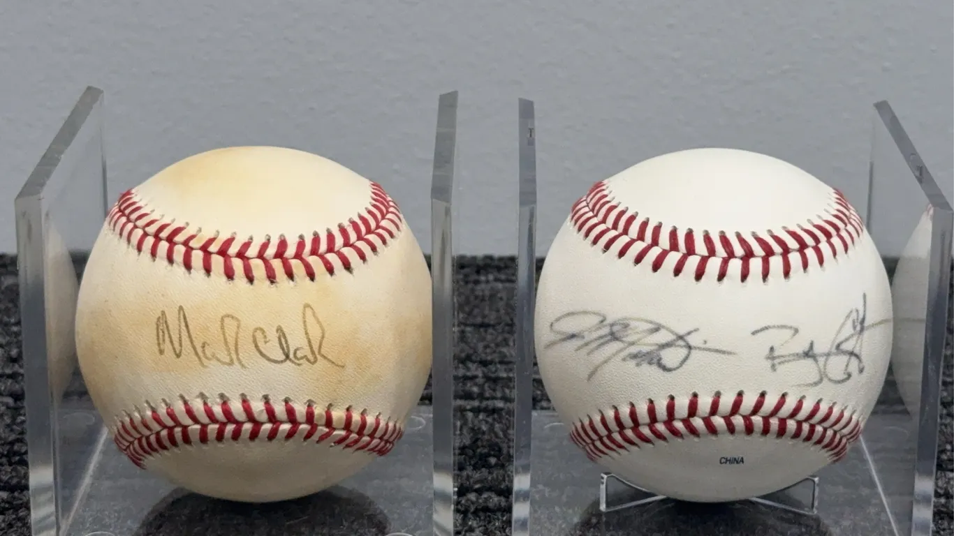 (2) Autographed Cleveland Indians Baseballs