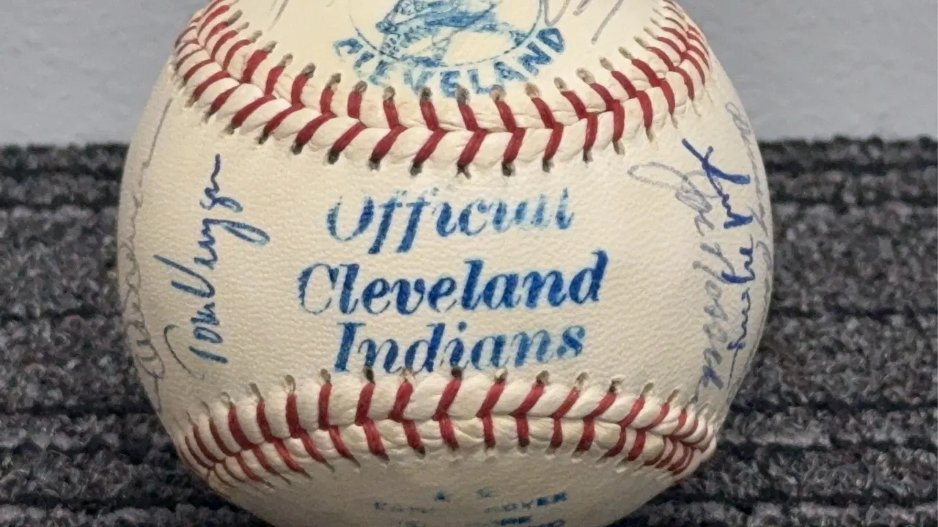 Vintage Cleveland Indians Autographed Baseball, Inc Barker, Blyleven