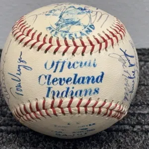 Vintage Cleveland Indians Autographed Baseball, Inc Barker, Blyleven