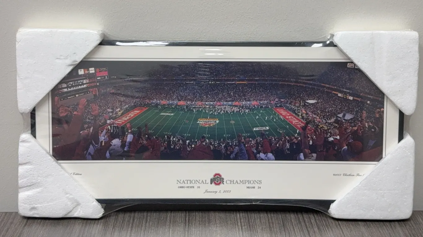 **NEW** Small Ohio State Buckeyes 2002 National Championship Mounted Picture