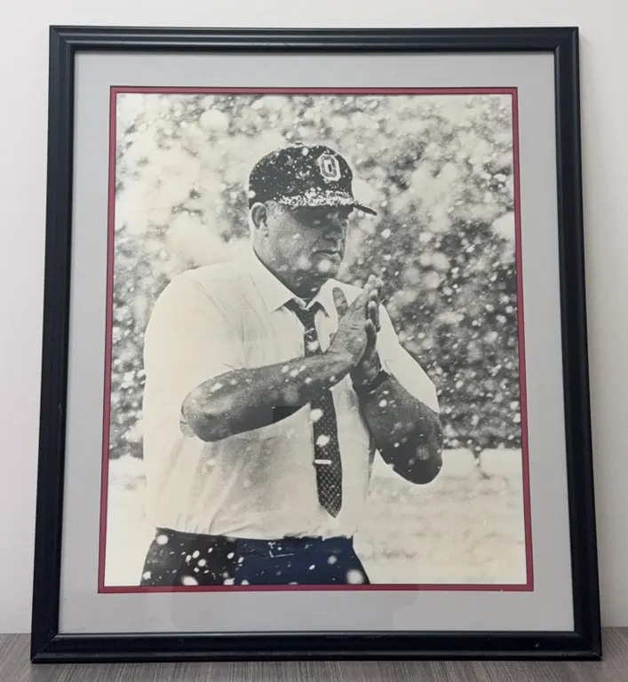 Woody Hayes Ohio State Buckeyes "In the Snow" Framed Photo