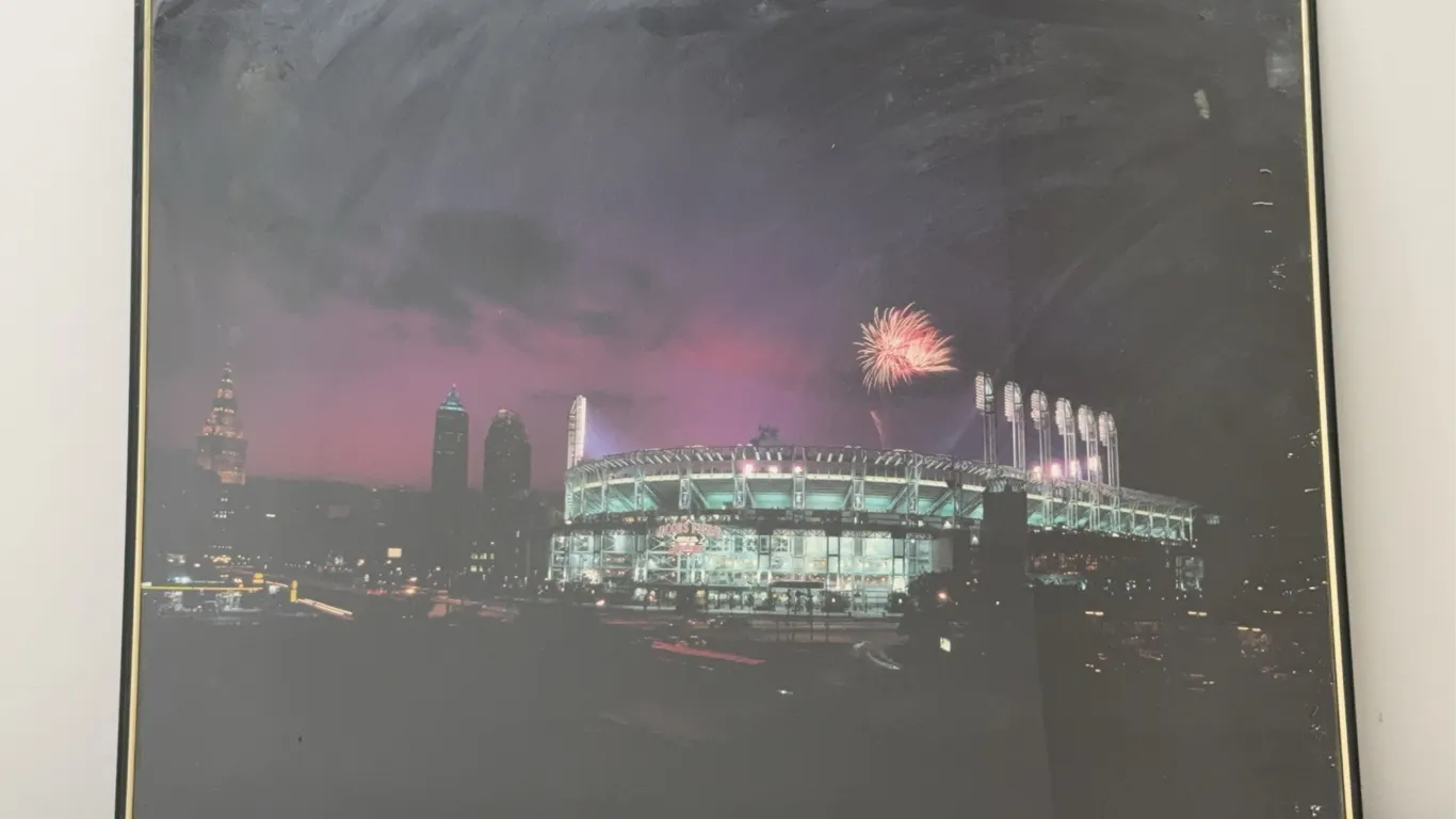 Cleveland Indians/Jacobs Field Framed Night Photo