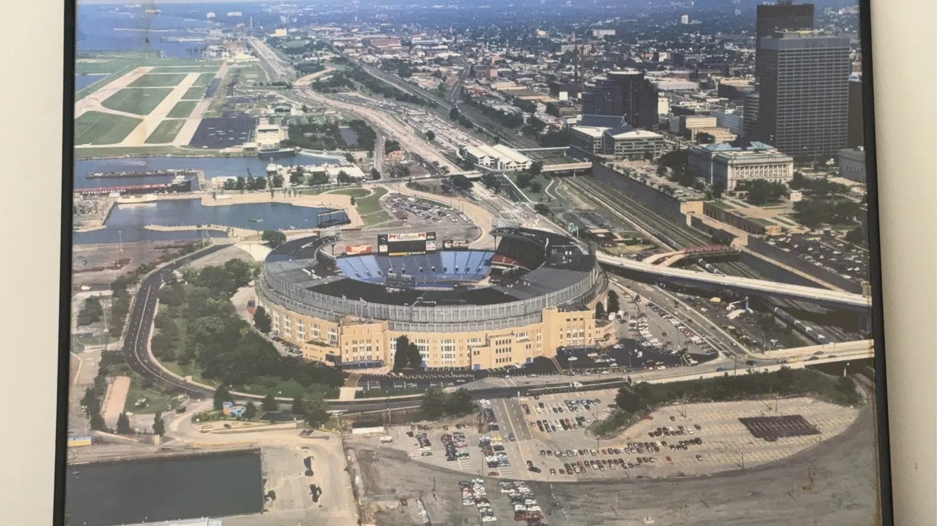 Vintage Cleveland Indians/Municipal Stadium Aerial Photo