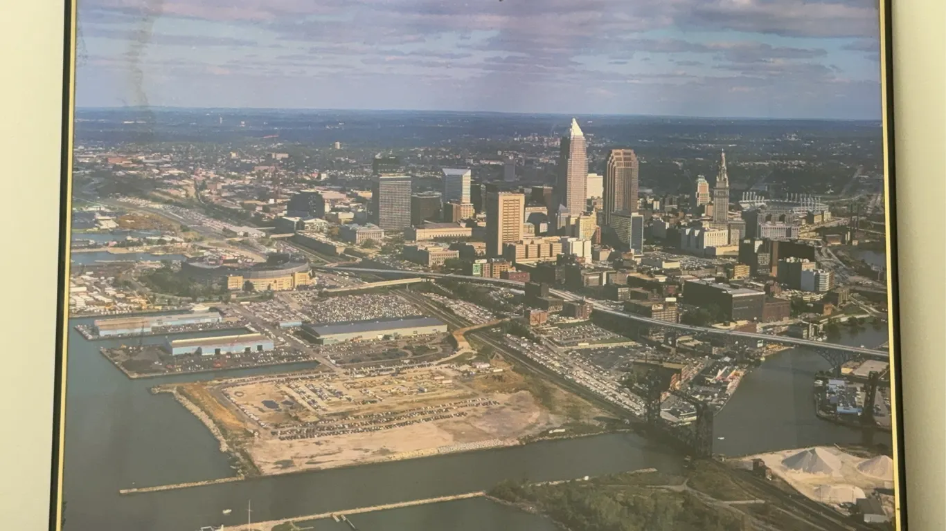 Vintage Cleveland Indians/Municipal Stadium Aerial Photo