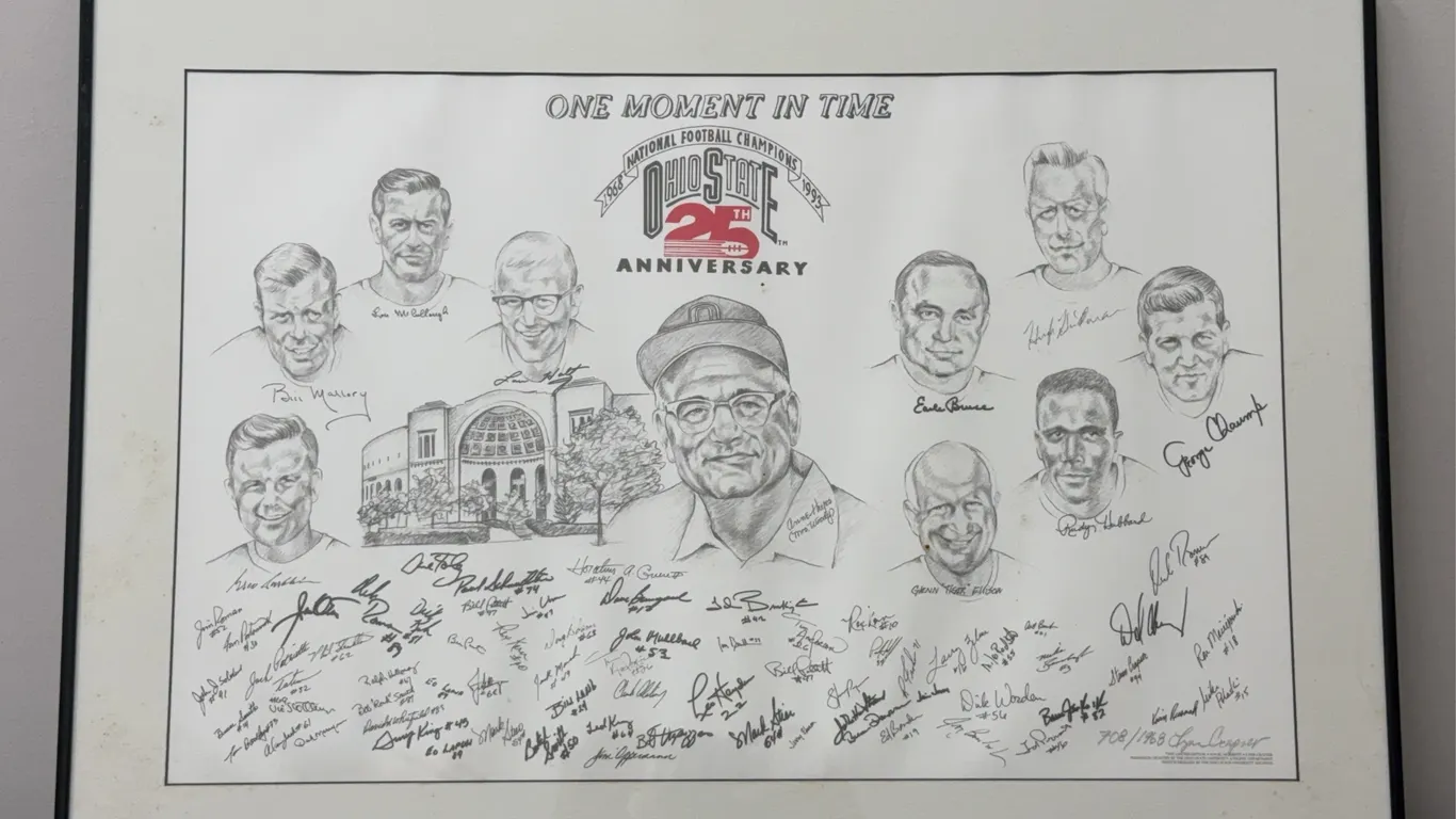 Vintage 1993 Ohio State "One Moment in Time" Nat'l Champs 25th Anniversary Framed Poster
