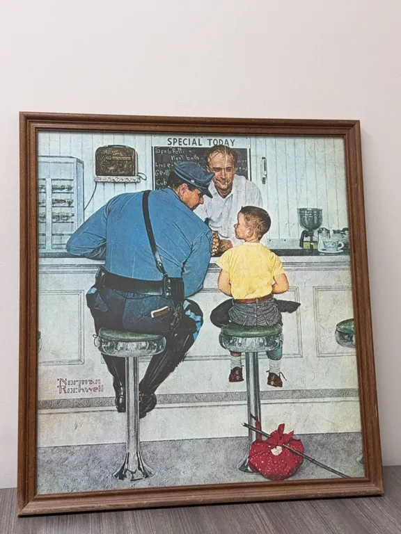 Vintage Norman Rockwell "The Runaway" Framed Print