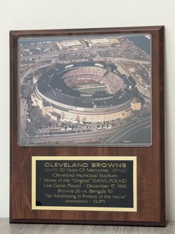 Vintage Cleveland Browns "50 Years of Memories" Plaque