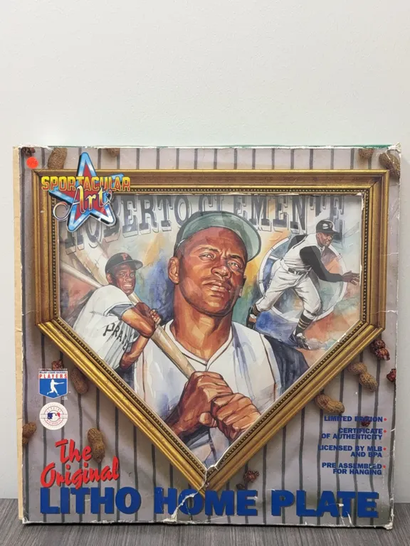 Vintage Roberto Clemente Litho Home Plate Limited Edition of 10,000