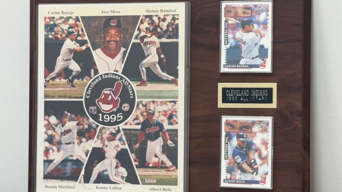 Vintage Sandy Alomar Jr. 8x10 Photo & Card Plaque w/ Engraved Name Plate