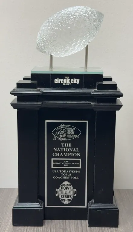 Vintage 2002 Ohio State Buckeyes Waterford Crystal National Championship Trophy