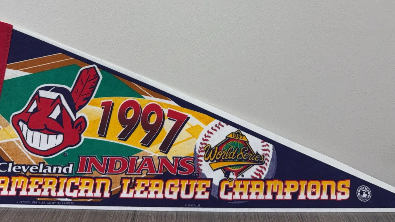 1997 Cleveland Indians American League Champions & World Series Souvenir Pennant