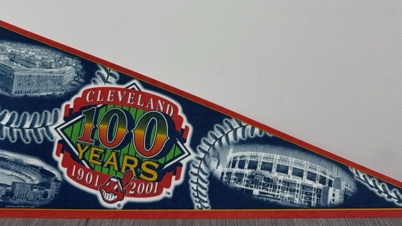2001 Cleveland Indians American League Central Champions "100 Years" Souvenir Pennant