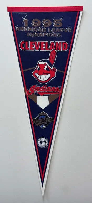 1995 Cleveland Indians American League Champions & World Series Souvenir Pennant