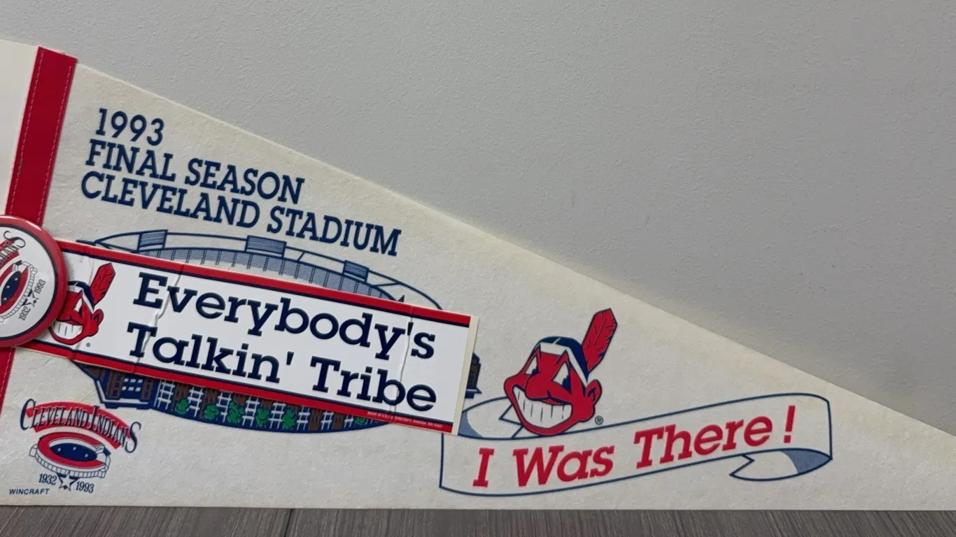 1993 Cleveland Indians Final Season Cleveland Stadium "I Was There" Souvenir Pennant