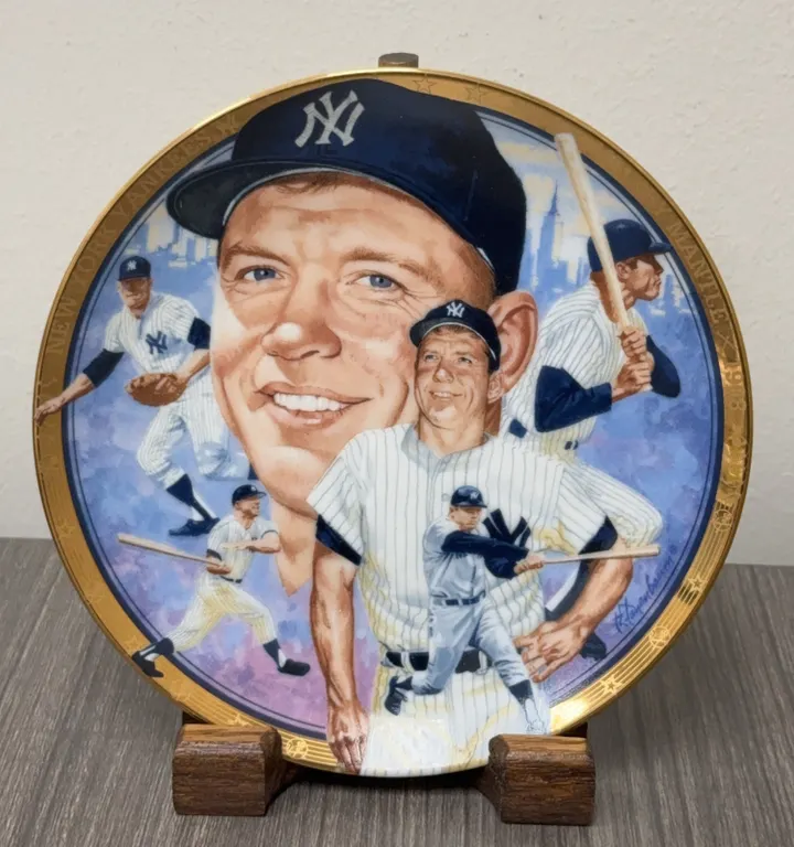 1992 The Legendary Mickey Mantle Commerative Souvenir Plate - Limited Edition #1442