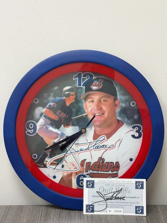Jim Thome Wall Clock & Autographed Raffle Ticket