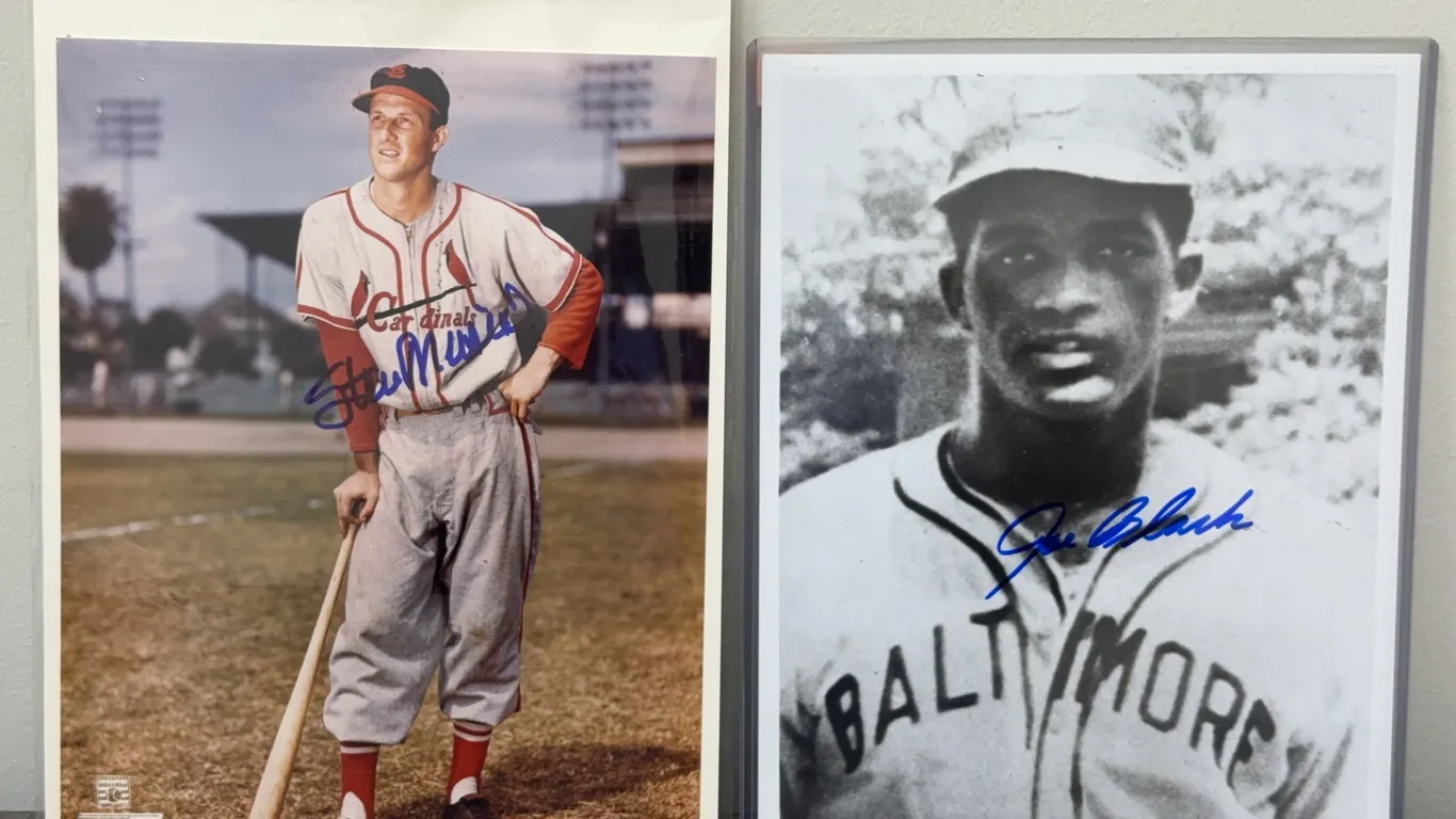 2 Autographed 8x10 Photos - Stan Musual & Joe Black