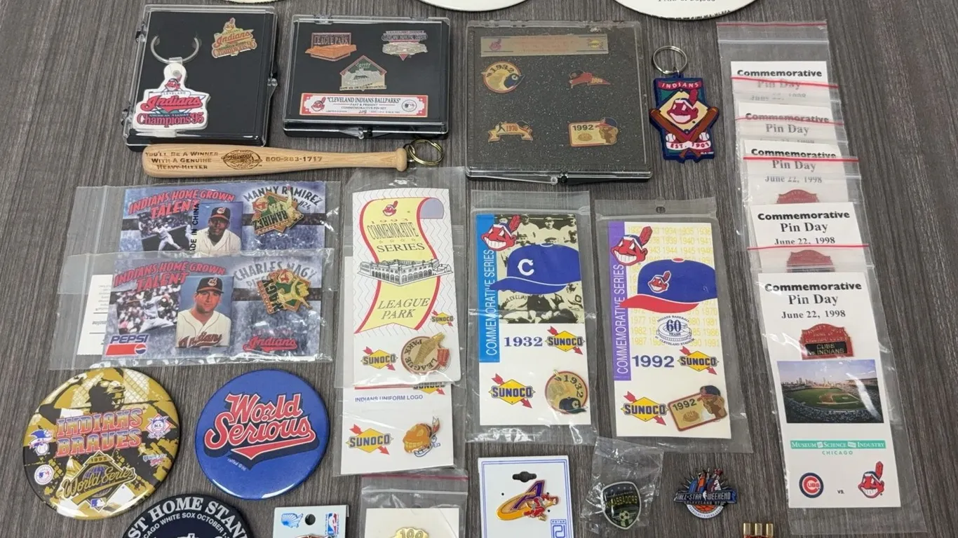 Large Collection of Cleveland Indians Collector Pins