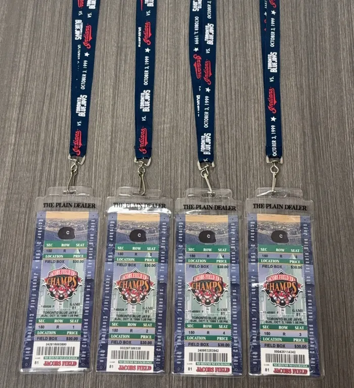 4 Vintage 1999 Cleveland Indians vs. Toronto Blue Jays Ticket Stubs