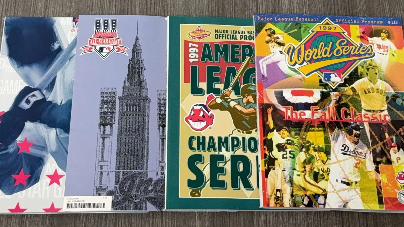 4 Vintage Cleveland Indians Post Season Programs