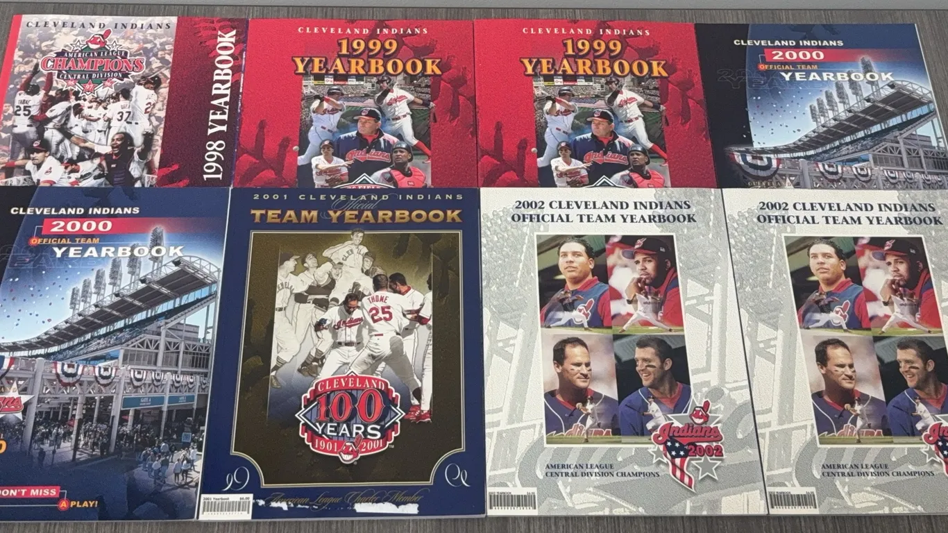 8 Vintage Cleveland Indians Yearbooks - Most Appear Brand New