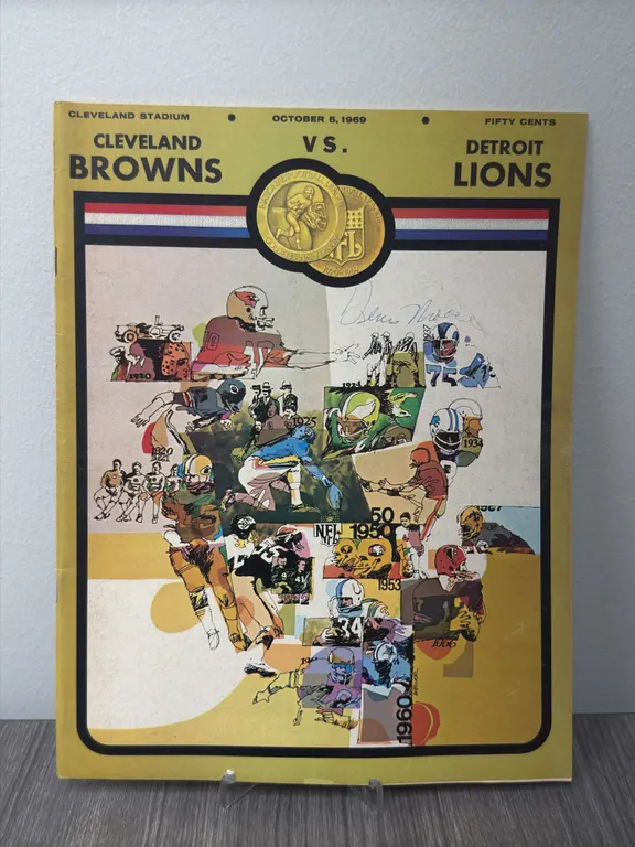 Vintage October 5, 1969 Cleveland Browns vs. Detroit Lions Program