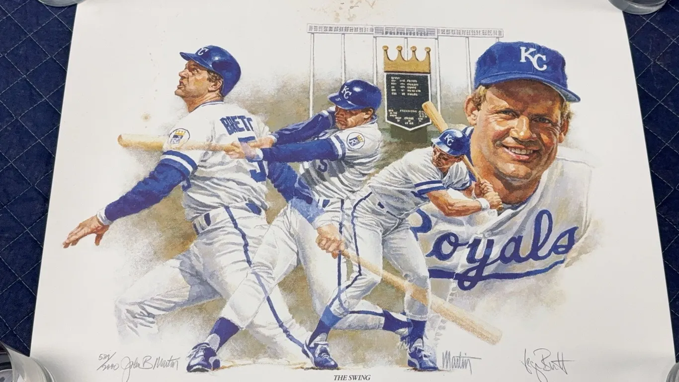 Autographed George Brett "The Swing* Limited Edition Poster w/ COA