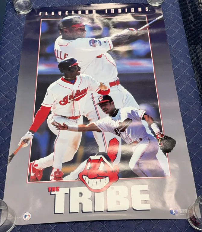 Vintage Cleveland Indians Poster "The Tribe" Belle/Lofton/Baerga