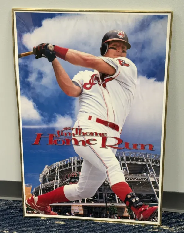 Vintage Jim Thome Home Run Poster w/ Poster Frame
