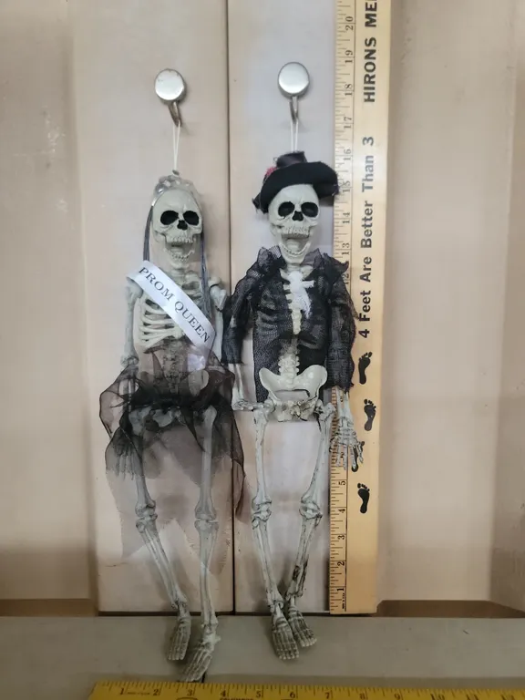 Skeleton Prom Queen & King 14.5" Tall